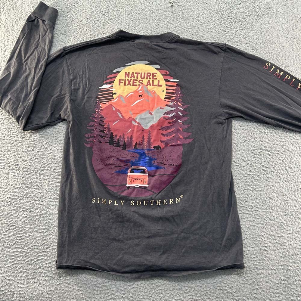 Simply Southern T-Shirt Womens Medium Nature Fixes All Van Nomad Travel